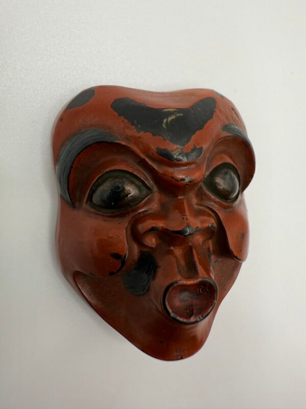 Netsuke Demon Mask, Lacquered Boxwood, Meiji period, Japan, 19th Century - Image 9