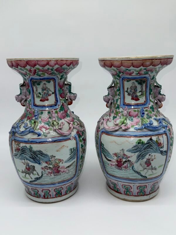 Famille Rose Vases, Chinese, 19th Century - Image 2