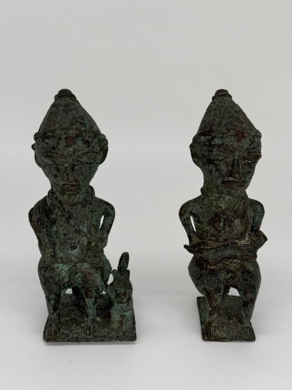 Yoruba Bronze Figures, Nigeria, Pair