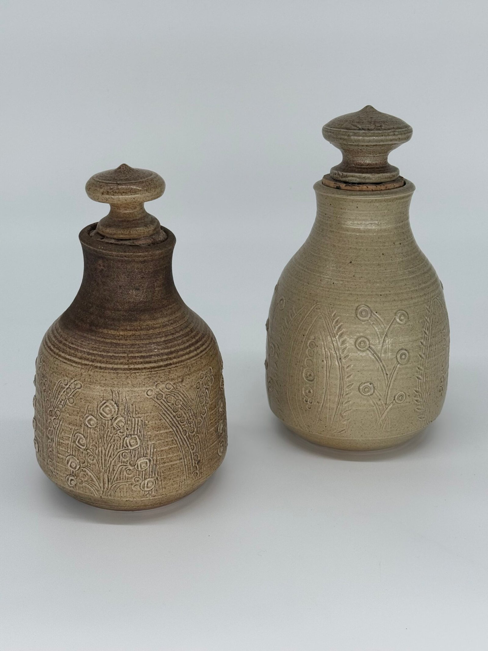 Pottery Bottles, Oxshott Studio, England, Mid 20th Century