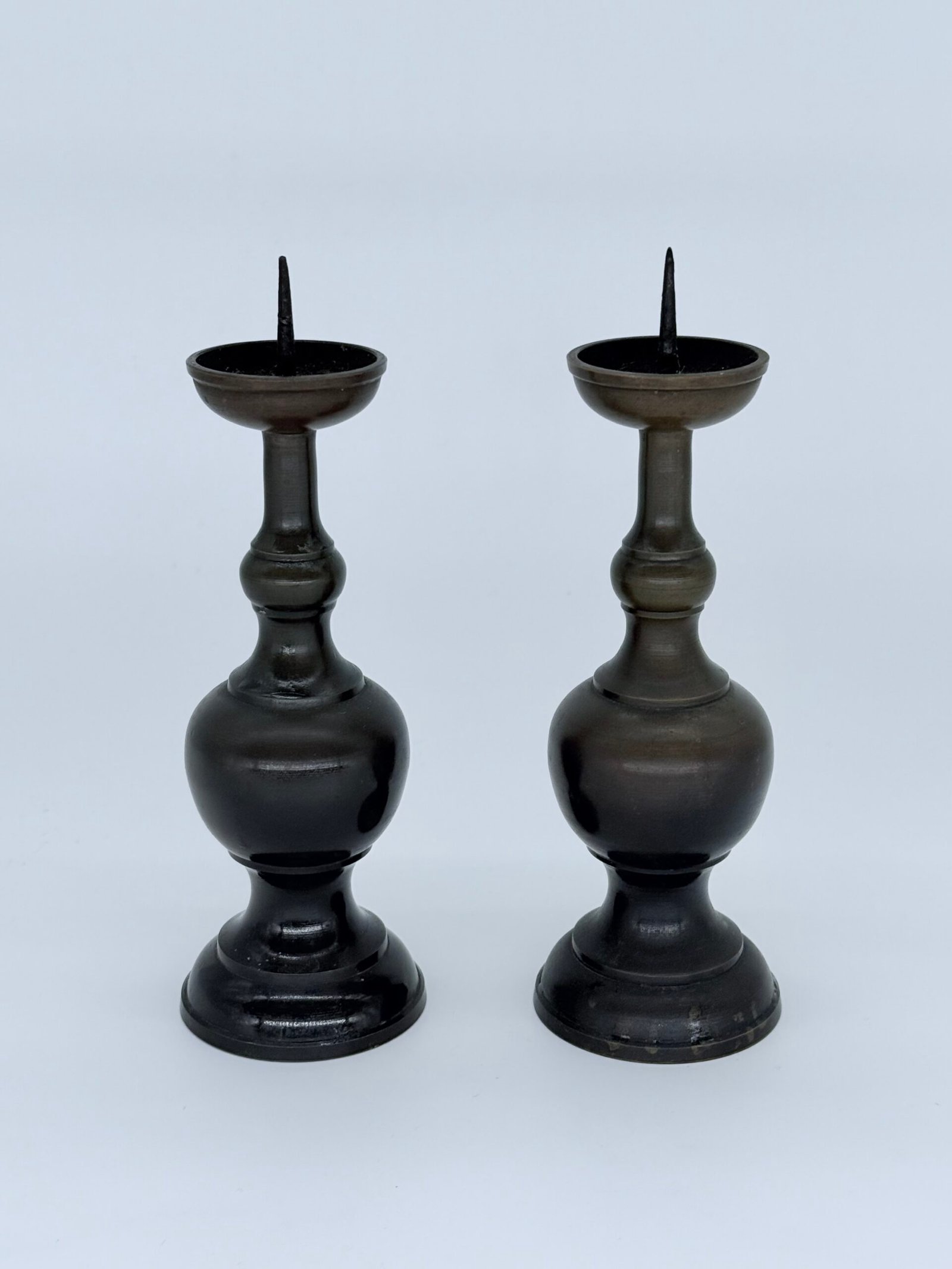 Bronze Candle Stands, Buddhist, Japan, 19th C.