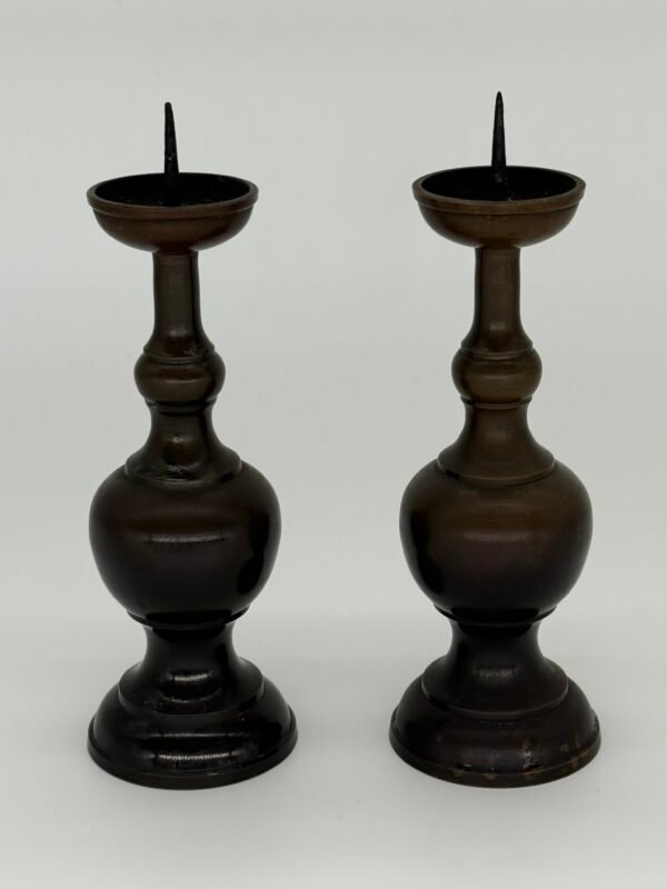 Bronze Candle Stands, Buddhist, Japan, 19th C. - Image 3