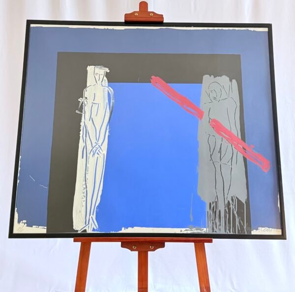 White Woman Grey Man with Red Line, Bruce Mclean (Scottish 1944-), Signed Screenprint, Scotland, 1985