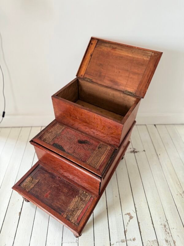 Antique 19th Century English Mahogany Library / Bed Steps, Victorian - Image 7