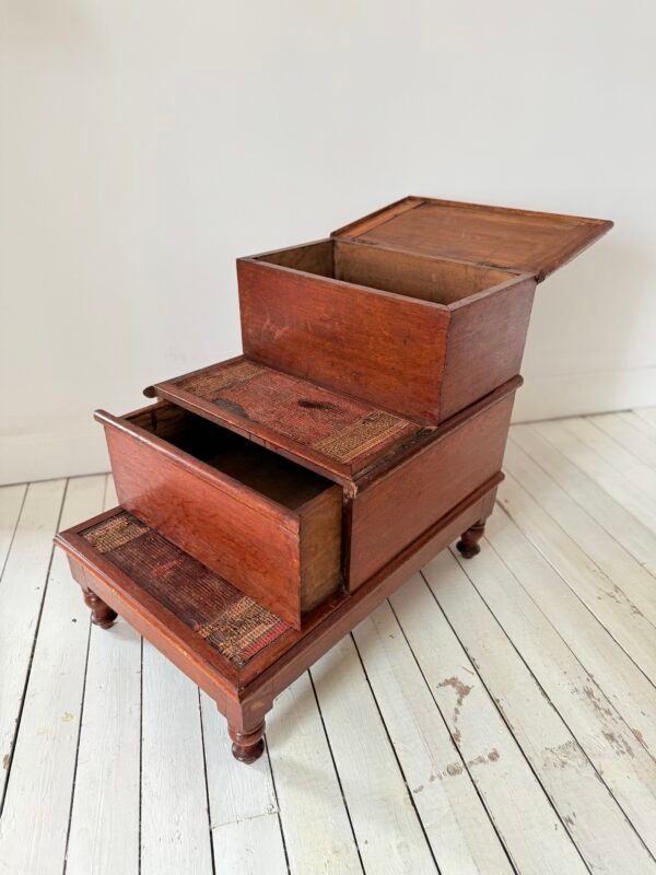 Antique 19th Century English Mahogany Library / Bed Steps, Victorian - Image 8