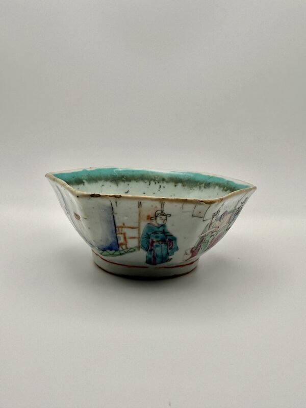 Pair of Chinese Qing Dynasty Famille Rose Tea Bowls, Stamped, c1880-1900 - Image 8
