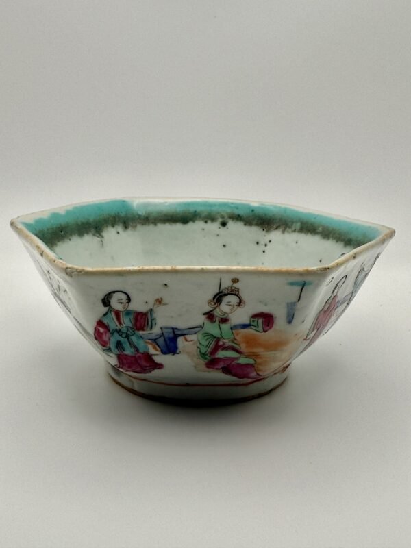 Pair of Chinese Qing Dynasty Famille Rose Tea Bowls, Stamped, c1880-1900 - Image 10