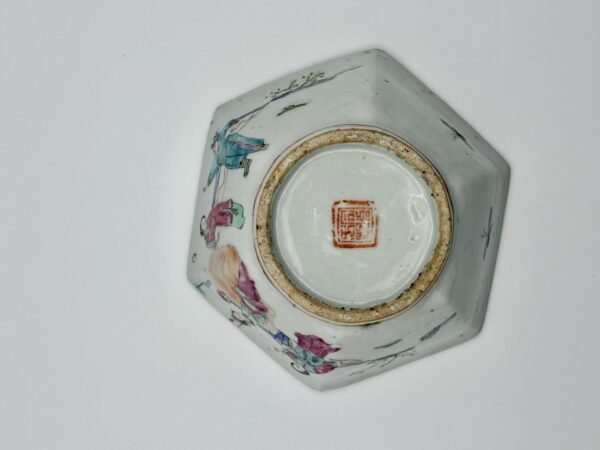 Pair of Chinese Qing Dynasty Famille Rose Tea Bowls, Stamped, c1880-1900 - Image 11