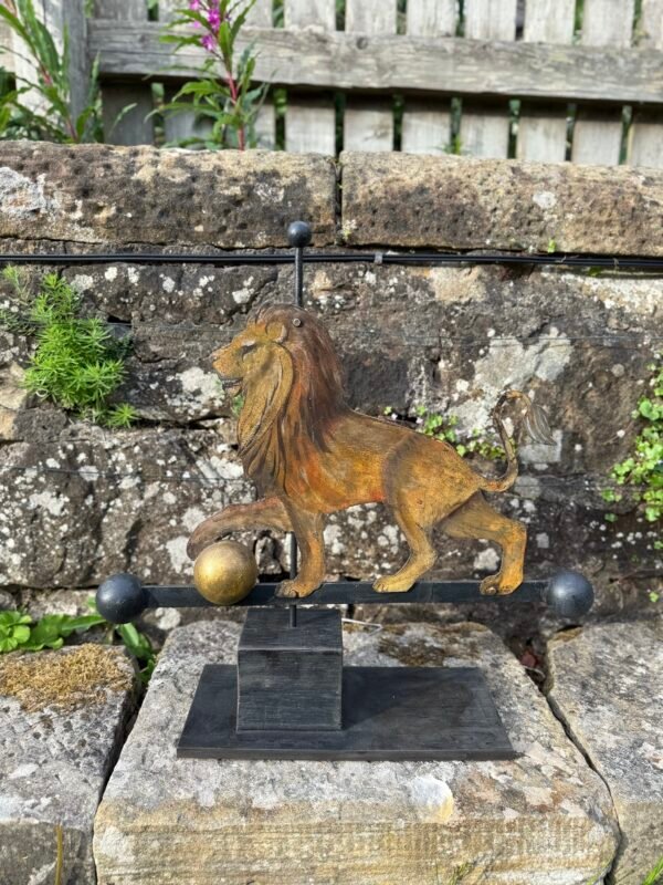 Fantastic Folk Art Inspired Lion & Ball Contemporary Metal Weathervane, Ramsay Gillies, Scotland - Image 2