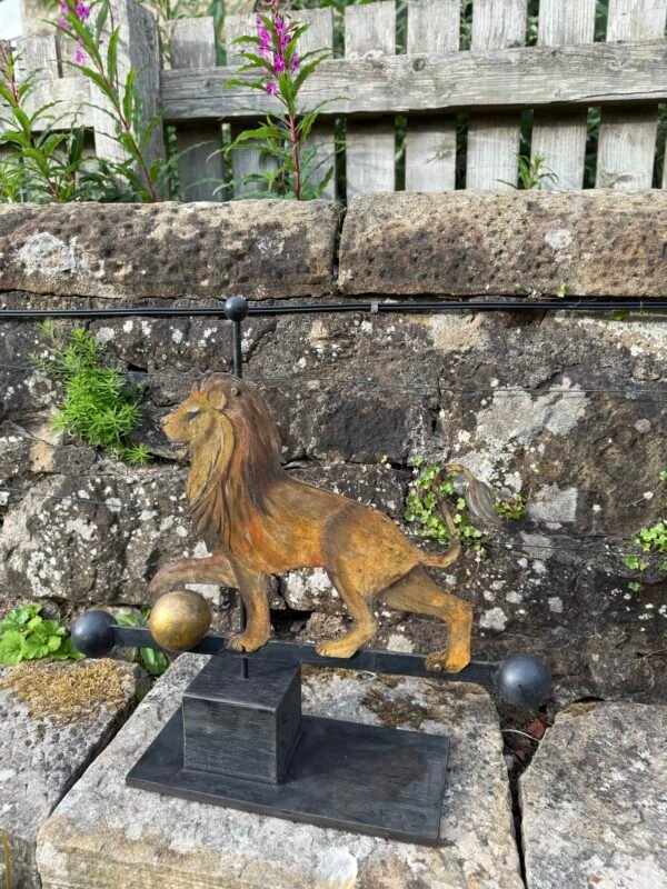 Fantastic Folk Art Inspired Lion & Ball Contemporary Metal Weathervane, Ramsay Gillies, Scotland - Image 3