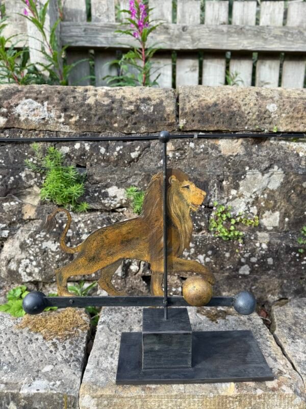 Fantastic Folk Art Inspired Lion & Ball Contemporary Metal Weathervane, Ramsay Gillies, Scotland - Image 4