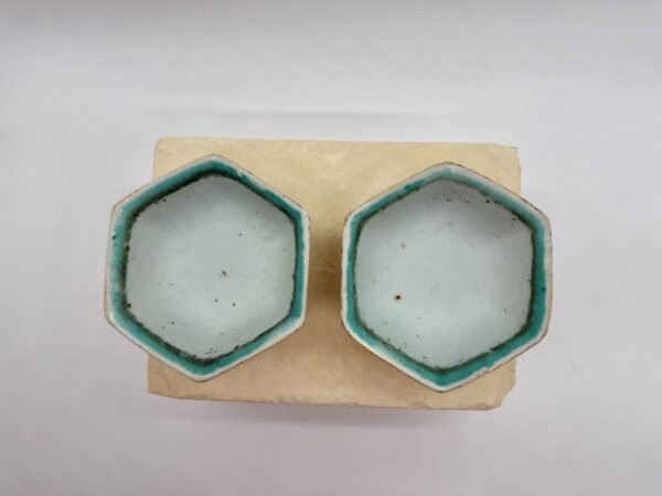 Pair of Chinese Qing Dynasty Famille Rose Tea Bowls, Stamped, c1880-1900 - Image 4