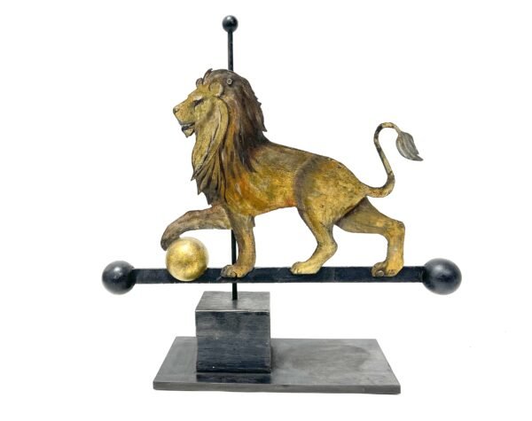 Fantastic Folk Art Inspired Lion & Ball Contemporary Metal Weathervane, Ramsay Gillies, Scotland