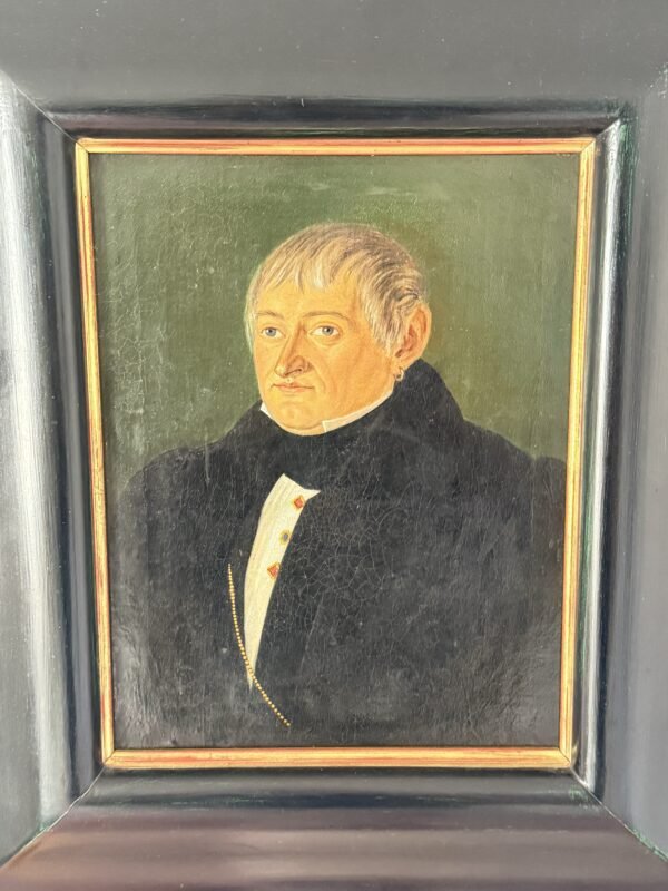 Terrific Pair of Antique 19th Century Half Bust Oil Portraits of 2 Gentlemen - Image 6
