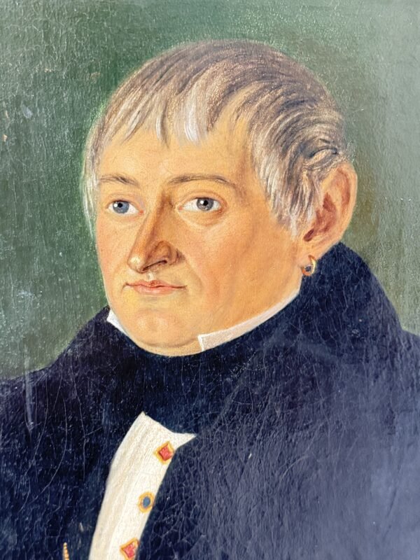 Terrific Pair of Antique 19th Century Half Bust Oil Portraits of 2 Gentlemen - Image 7