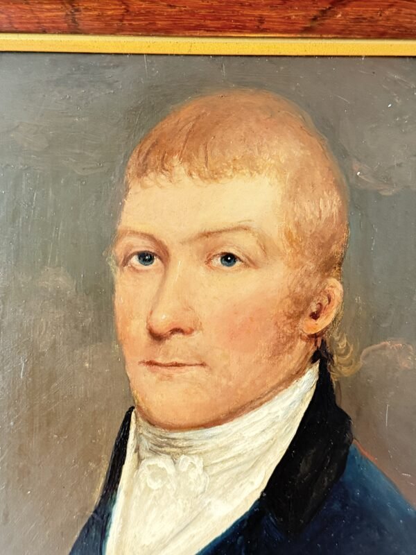 Terrific Pair of Antique 19th Century Half Bust Oil Portraits of 2 Gentlemen - Image 14