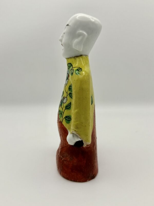 Delightful Antique Chinese Famille Rose Porcelain Laughing Boy Figure – Qing Dynasty Period - Image 10