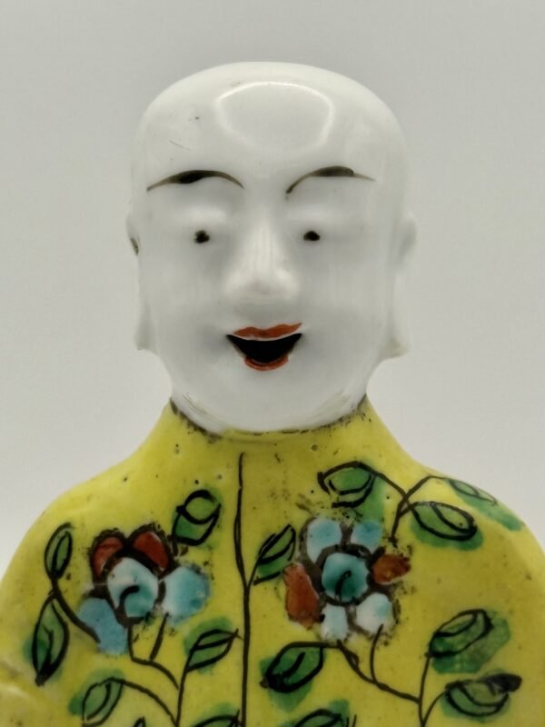 Delightful Antique Chinese Famille Rose Porcelain Laughing Boy Figure – Qing Dynasty Period - Image 11