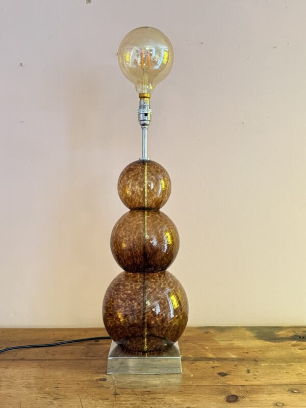 Large Heathfield & Co 'Opera' Tortoise Finish 3 Ball Glass Table Lamp – 2007