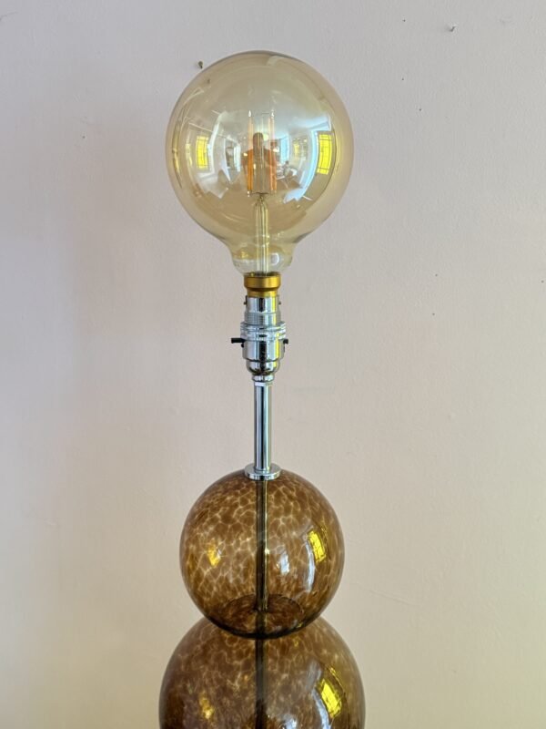 Large Heathfield & Co 'Opera' Tortoise Finish 3 Ball Glass Table Lamp – 2007 - Image 5