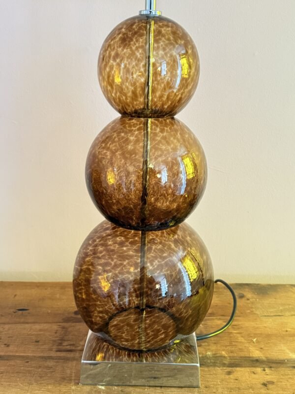Large Heathfield & Co 'Opera' Tortoise Finish 3 Ball Glass Table Lamp – 2007 - Image 6